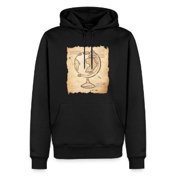 Geography - Vintage Globe & Pointer - Men’s Premium Organic Hoodie - black - Front - Nico (187cm)