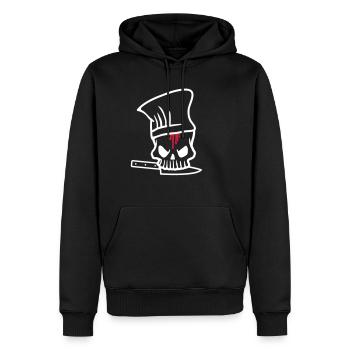 Chef Skull - Männer Premium Bio Hoodie - Schwarz - Vorne - Nico (187cm)