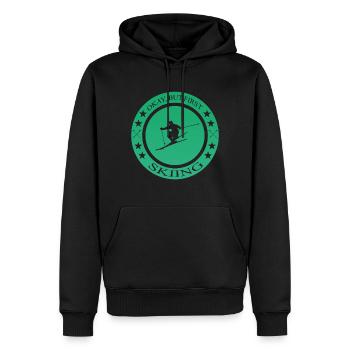 Ski fahren Geschenkidee Spruch Skiing - Männer Premium Bio Hoodie - Schwarz - Vorne - Nico (187cm)