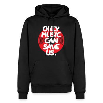 Only Music - Männer Premium Bio Hoodie - Schwarz - Vorne - Nico (187cm)