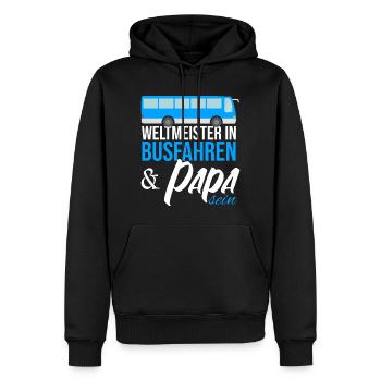 Busfahrer Papa Vater Schulbus Vatertag - Männer Premium Bio Hoodie - Schwarz - Vorne - Nico (187cm)
