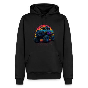 Monstertruck - Männer Premium Bio Hoodie - Schwarz - Vorne - Nico (187cm)