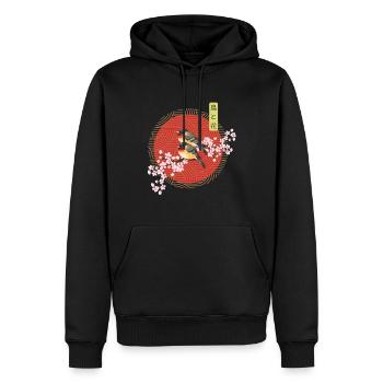 Aesthetic Japanese Art Birds with Sakura - Men’s Premium Organic Hoodie - black - Front - Nico (187cm)