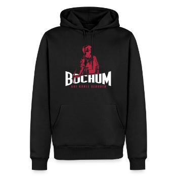 Bochum Auf Kohle geboren - Männer Premium Bio Hoodie - Schwarz - Vorne - Nico (187cm)