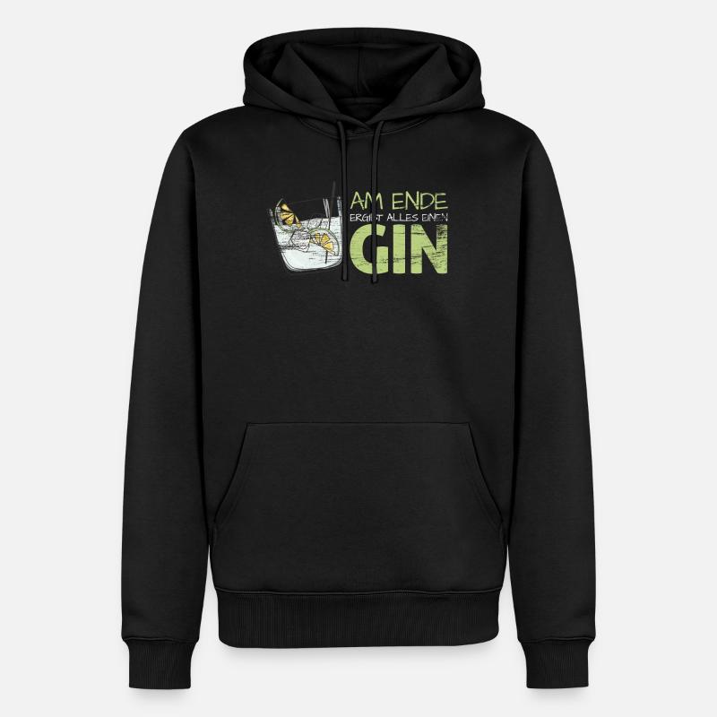 Gin Tonic - Männer Premium Bio Hoodie - Schwarz