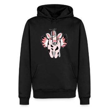 small winged pig - Men’s Premium Organic Hoodie - black - Front - Nico (187cm)