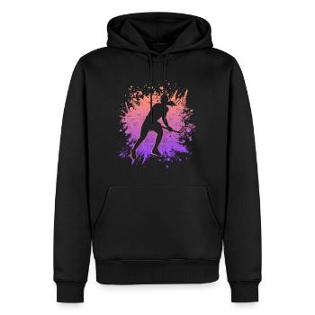 Joueur de floorball Floorballer Femmes Floorball - Sweat à capuche Premium bio Homme - noir - Devant - Nico (187cm)