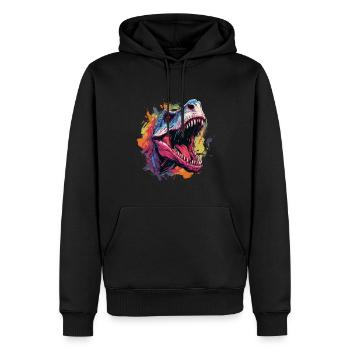 Dinosaurier Dinosaurs Design - Männer Premium Bio Hoodie - Schwarz - Vorne - Nico (187cm)