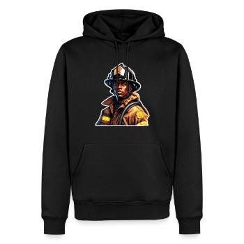 Pompier/Incendie/Incendie/Extinction/Héros - Sweat à capuche Premium bio Homme - noir - Devant - Nico (187cm)
