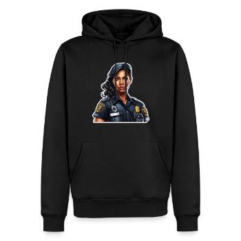 Police / Opérations / Profession / Emploi / Forces d’urgence - Sweat à capuche Premium bio Homme - noir - Devant - Nico (187cm)
