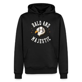 chauves et majestueux drôles hommes chauves - Sweat à capuche Premium bio Homme - noir - Devant - Nico (187cm)