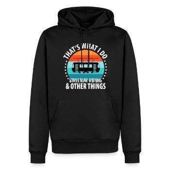 Straßenbahnfahrer Straßenbahn Stadtbahn Tram - Männer Premium Bio Hoodie - Schwarz - Vorne - Nico (187cm)