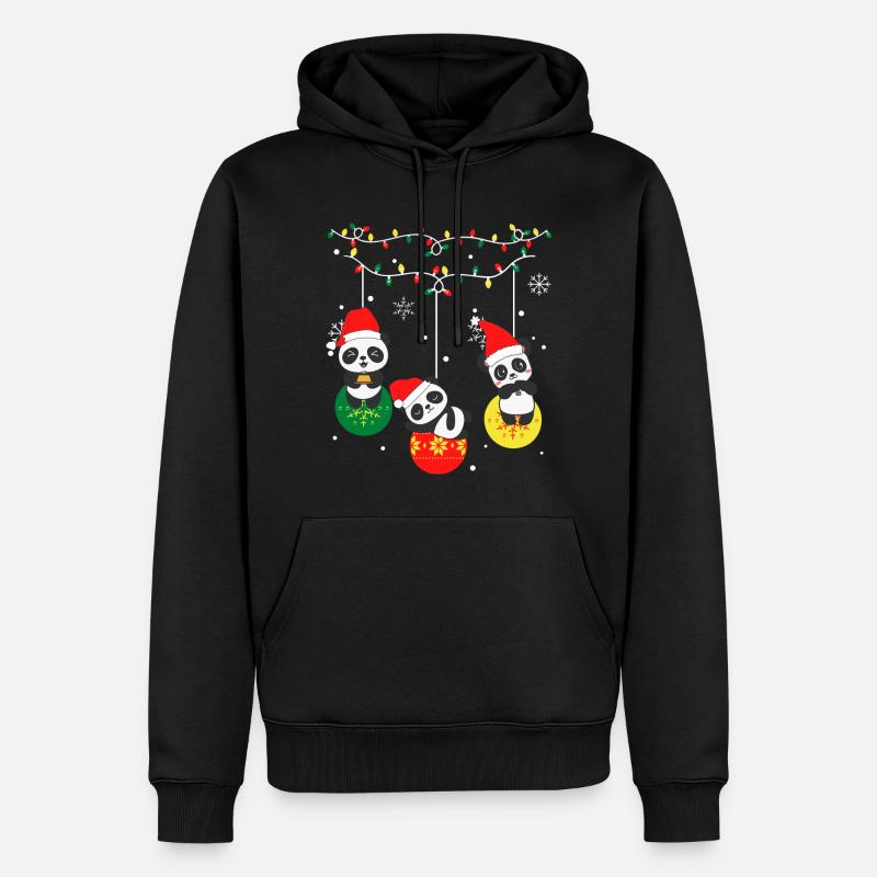 Panda Noël - Sweat à capuche Premium bio Homme - noir