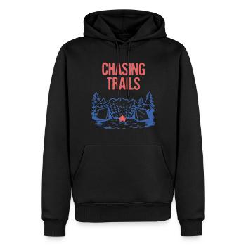 Chasing Trails Randonnée Mountain Hiker Summit - Sweat à capuche Premium bio Homme - noir - Devant - Nico (187cm)