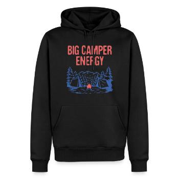 Big Camper Energy Camping Randonnée Camp Randonneur Road - Sweat à capuche Premium bio Homme - noir - Devant - Nico (187cm)
