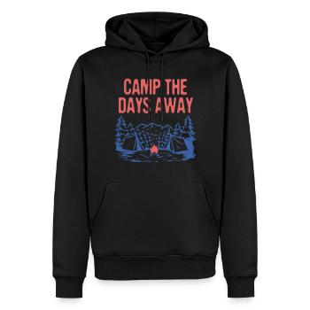 Campez les jours de camping Drôle De campeur Humour - Sweat à capuche Premium bio Homme - noir - Devant - Nico (187cm)