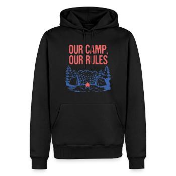 Our Camp Our Rules Summer Wildlife Tropical - Männer Premium Bio Hoodie - Schwarz - Vorne - Nico (187cm)