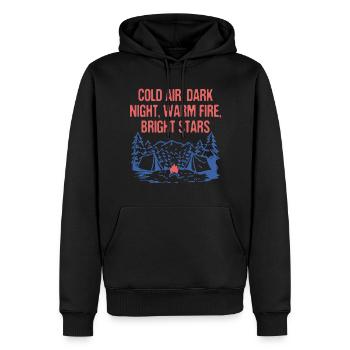 Warm Fire Bright Stars Camping Wildlife Camper - Men’s Premium Organic Hoodie - black - Front - Nico (187cm)
