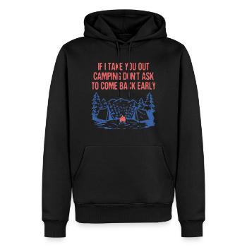 Si je vous emmène en camping Couples Amateurs de camping - Sweat à capuche Premium bio Homme - noir - Devant - Nico (187cm)