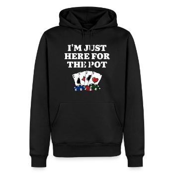 Ici pour le Pot Gambler Casino Gambling Gaming - Sweat à capuche Premium bio Homme - noir - Devant - Nico (187cm)