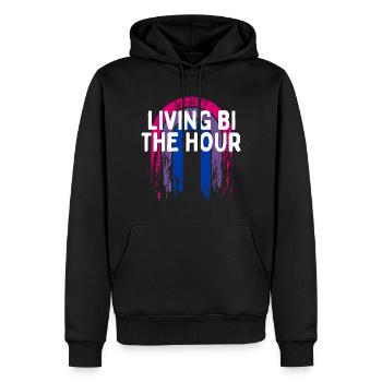 Vivre Bi l’heure Bisexuel LGBTQ Bi Pride LGBT - Sweat à capuche Premium bio Homme - noir - Devant - Nico (187cm)
