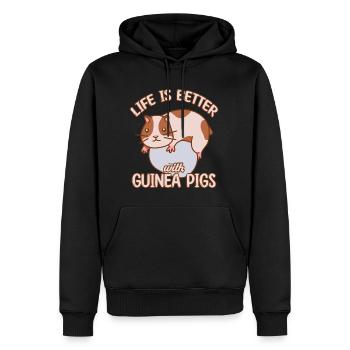 Cobaye - Sweat à capuche Premium bio Homme - noir - Devant - Nico (187cm)