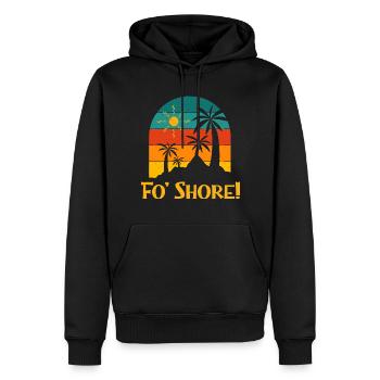 Fo' Shore Beach Ocean Beach Lover Sea Funny - Männer Premium Bio Hoodie - Schwarz - Vorne - Nico (187cm)