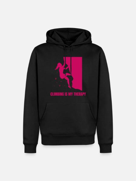 Climbing Is My Therapy Bouldering - Men’s Premium Organic Hoodie - black