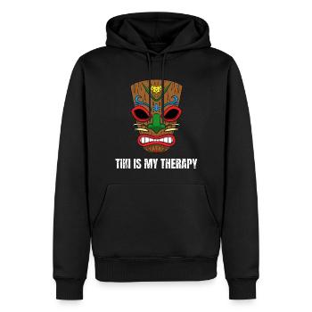 Tiki est ma thérapie Haiwaii Fan de culture Tiki - Sweat à capuche Premium bio Homme - noir - Devant - Nico (187cm)
