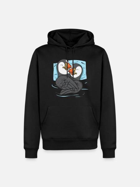 puffin puffin auke birds Lunde - Men’s Premium Organic Hoodie - black