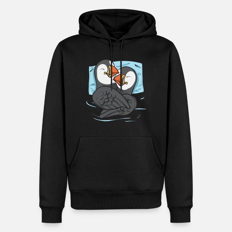 macareux macareux moines oiseaux Lunde - Sweat à capuche Premium bio Homme - noir