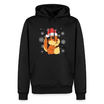 Merry Christmas Forest Animal Cute Chipmunk Squirr - Männer Premium Bio Hoodie - Schwarz - Vorne - Nico (187cm)