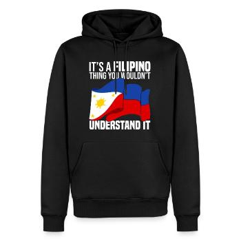 Philippinen - Männer Premium Bio Hoodie - Schwarz - Vorne - Nico (187cm)