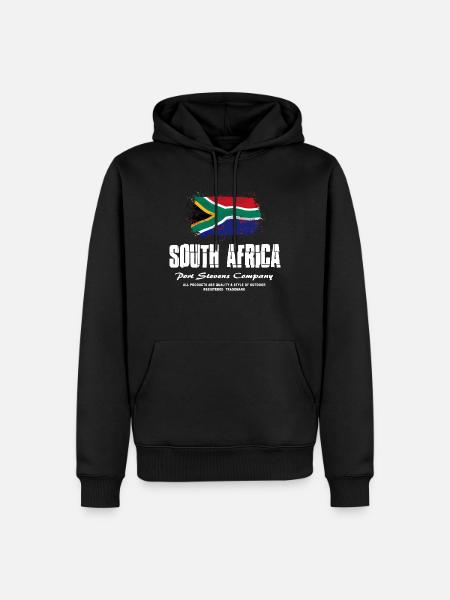 South Africa Flag Logo - Männer Premium Bio Hoodie - Schwarz