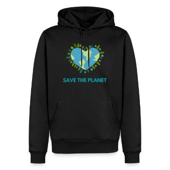 Save The Planet ! - Sweat à capuche Premium bio Homme - noir - Devant - Nico (187cm)