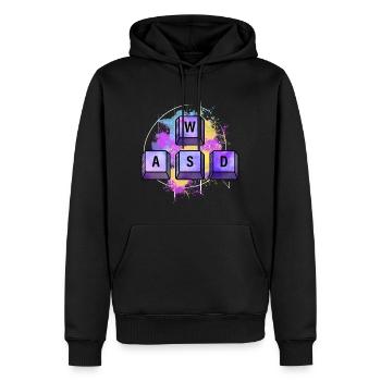 Programmeur Coder Développeur de logiciels - Sweat à capuche Premium bio Homme - noir - Devant - Nico (187cm)
