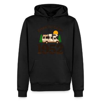 Né Pour Camper 1952 Camping 70 Ans Anniversaire - Sweat à capuche Premium bio Homme - noir - Devant - Nico (187cm)