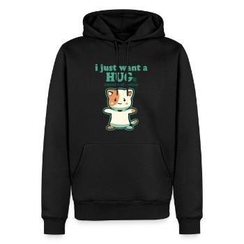 Je veux juste une énorme somme d’argent - Sweat à capuche Premium bio Homme - noir - Devant - Nico (187cm)