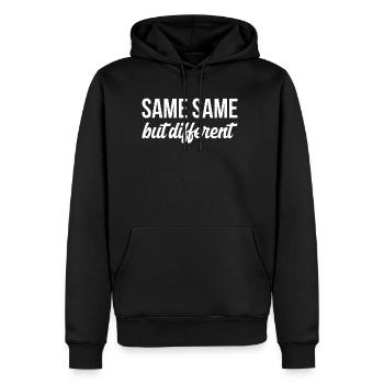SAME SAME But different T-Shirt - Männer Premium Bio Hoodie - Schwarz - Vorne - Nico (187cm)