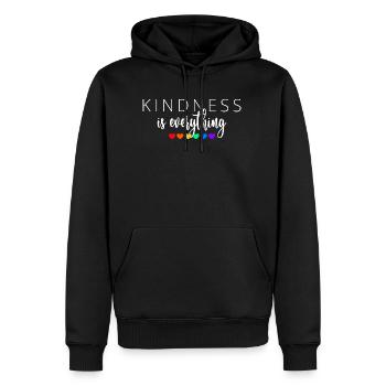 Kindness is Everything - Männer Premium Bio Hoodie - Schwarz - Vorne - Nico (187cm)
