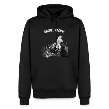 BARREL RACING, BARREL RACER GIRL - CHEMISE NOIRE - Sweat à capuche Premium bio Homme - noir - Devant - Nico (187cm)