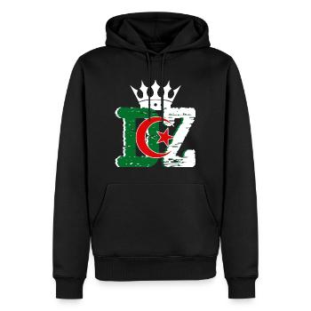 DZ Algerian King the Algerians - Men’s Premium Organic Hoodie - black - Front - Nico (187cm)