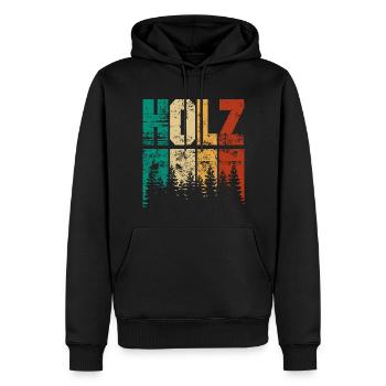 Jäger Bergsteiger Wanderer - Männer Premium Bio Hoodie - Schwarz - Vorne - Nico (187cm)