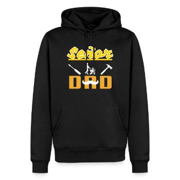 Señor Dad White Mustache - Männer Premium Bio Hoodie - Schwarz - Vorne - Nico (187cm)