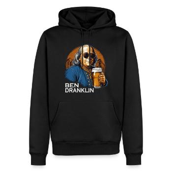 Ben Dranklin - Lustiges Bierliebhaber-Design - Männer Premium Bio Hoodie - Schwarz - Vorne - Nico (187cm)