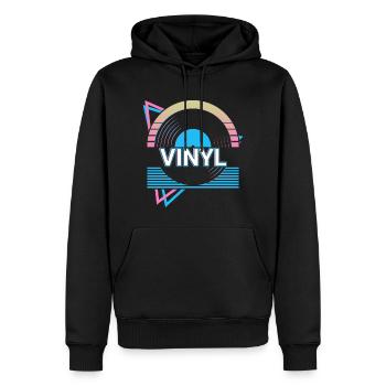 Enregistrer retro music retro gift - Sweat à capuche Premium bio Homme - noir - Devant - Nico (187cm)