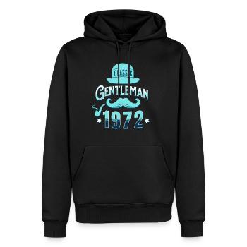 Vintage Gentleman 1972 50 Years Anniversary - Men’s Premium Organic Hoodie - black - Front - Nico (187cm)