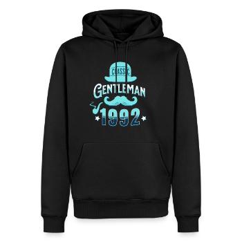 Vintage Gentleman 1992 30 Ans Anniversaire - Sweat à capuche Premium bio Homme - noir - Devant - Nico (187cm)