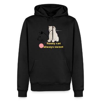 lustige Katze aller Zeiten - Männer Premium Bio Hoodie - Schwarz - Vorne - Nico (187cm)