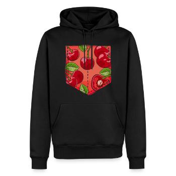 Fruits d’été Cadeau Sac Coffre Cerises - Sweat à capuche Premium bio Homme - noir - Devant - Nico (187cm)